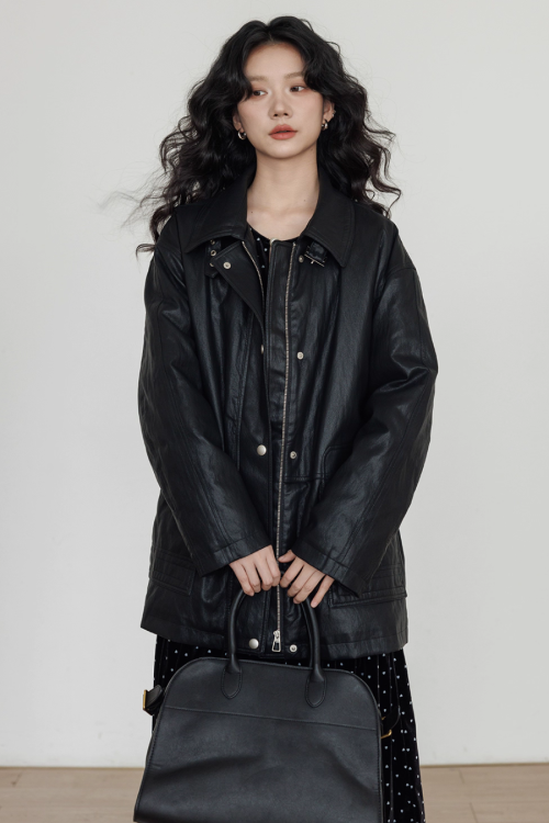 Lapel Leather Jacket