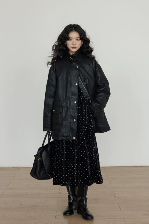 Lapel Leather Jacket