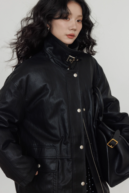 Lapel Leather Jacket