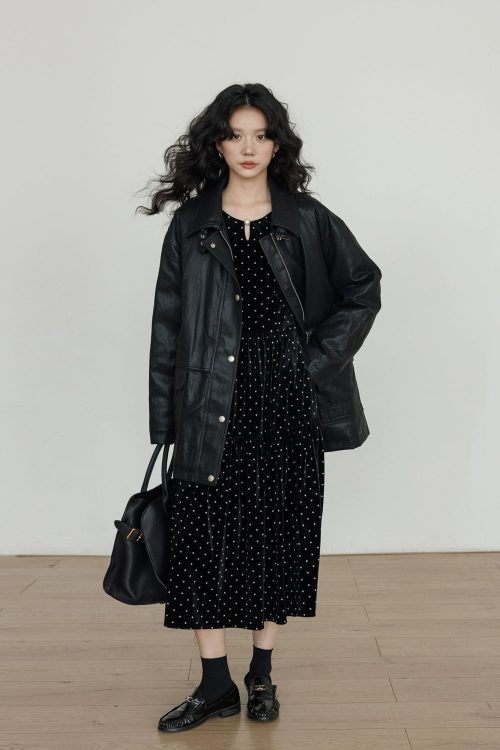 Lapel Leather Jacket