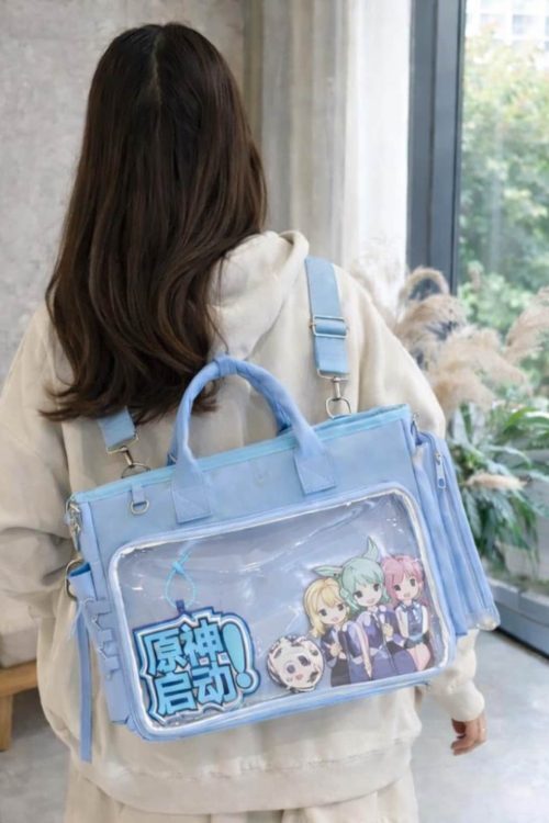 Large Black Ita Backpack with Clear Window for Photocards and Pins