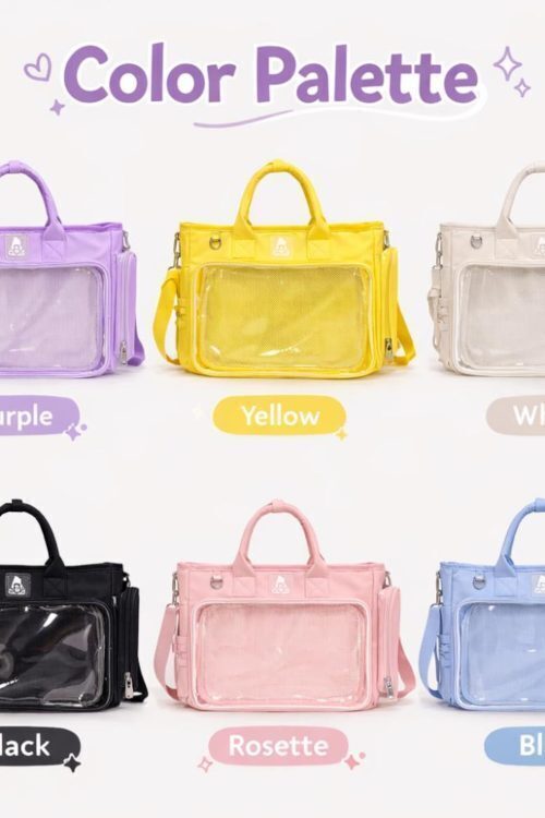 Large Black Ita Backpack with Clear Window for Photocards and Pins