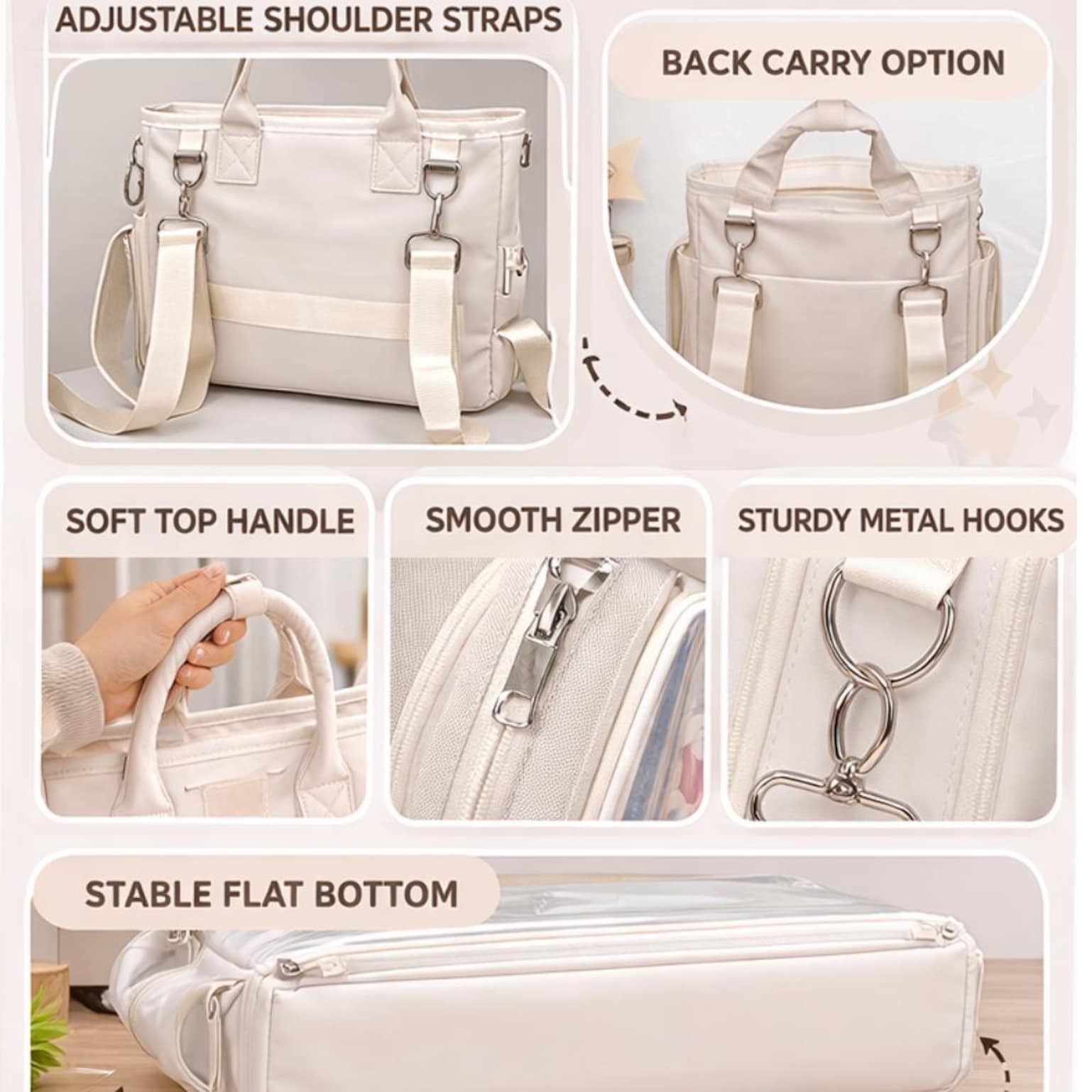 Large Black Ita Backpack with Clear Window for Photocards and Pins Large Black Ita Backpack with Clear Window for Photocards and Pins