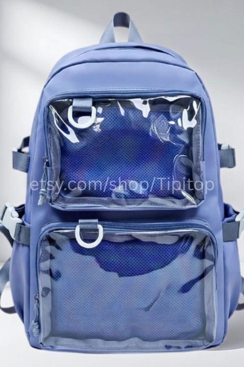 Large Black Ita Backpack with Clear Window for Pin Display