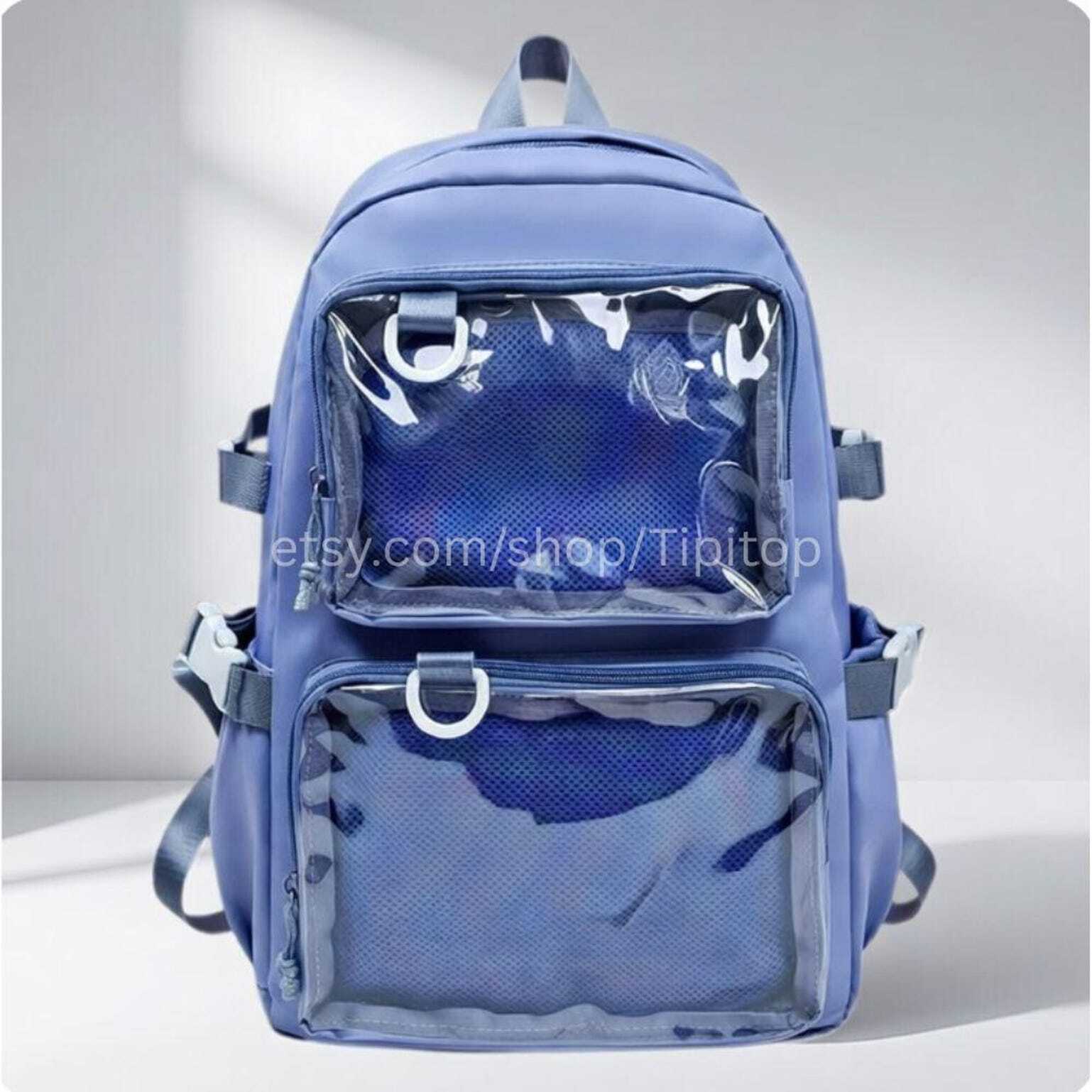 Large Black Ita Backpack with Clear Window for Pin Display Large Black Ita Backpack with Clear Window for Pin Display