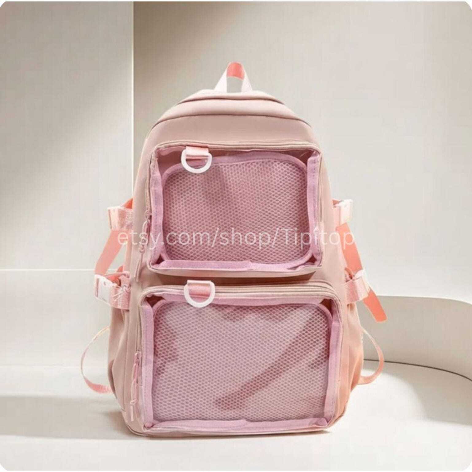 Large Black Ita Backpack with Clear Window for Pin Display Large Black Ita Backpack with Clear Window for Pin Display