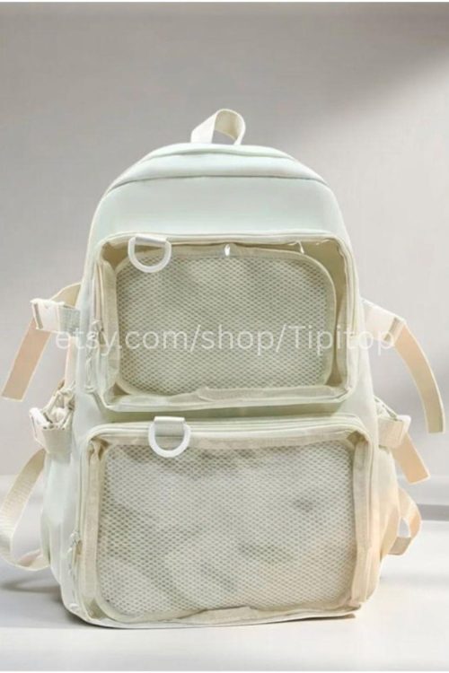Large Black Ita Backpack with Clear Window for Pin Display