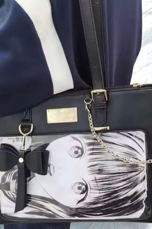 Large Black Ita Crossbody Bag with Clear Window