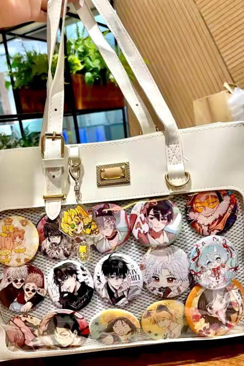 Large Black Ita Crossbody Bag with Clear Window