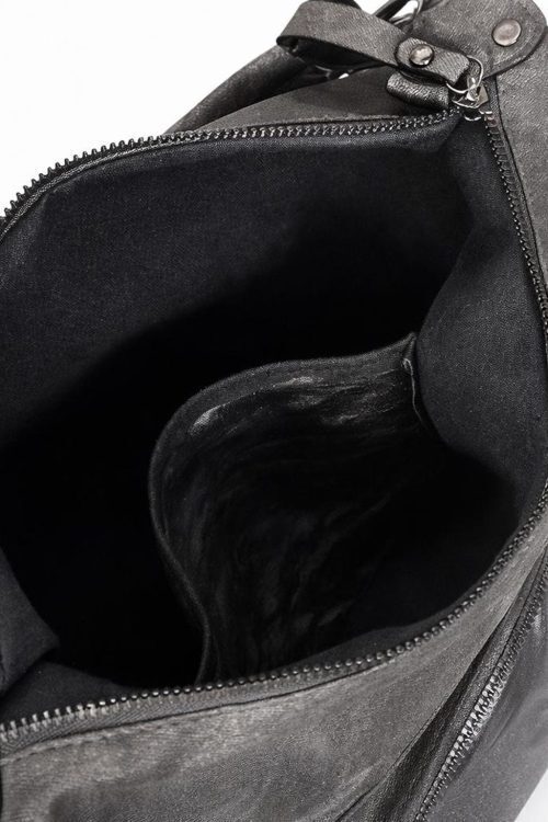 Large Black Ita Messenger Bag with Clear Window for Plushies and Pins