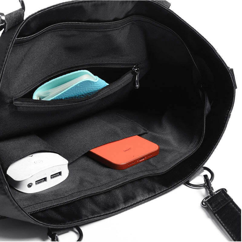 Large Black Ita Tote Bag with Clear Window and Included Insert for Pin Display Large Black Ita Tote Bag with Clear Window and Included Insert for Pin Display