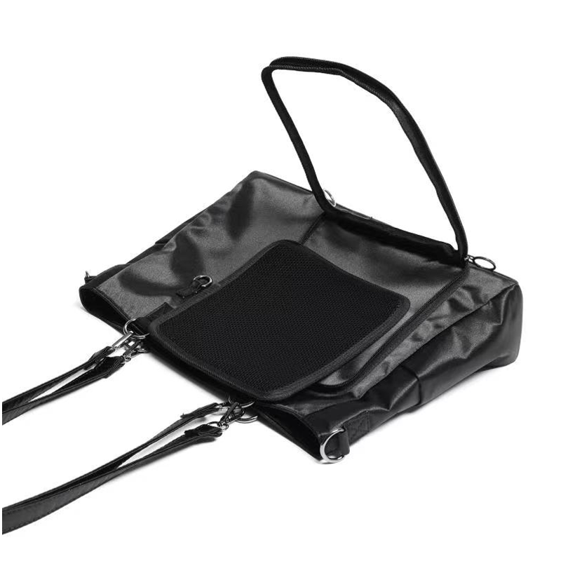 Large Black Ita Tote Bag with Clear Window and Included Insert for Pin Display Large Black Ita Tote Bag with Clear Window and Included Insert for Pin Display