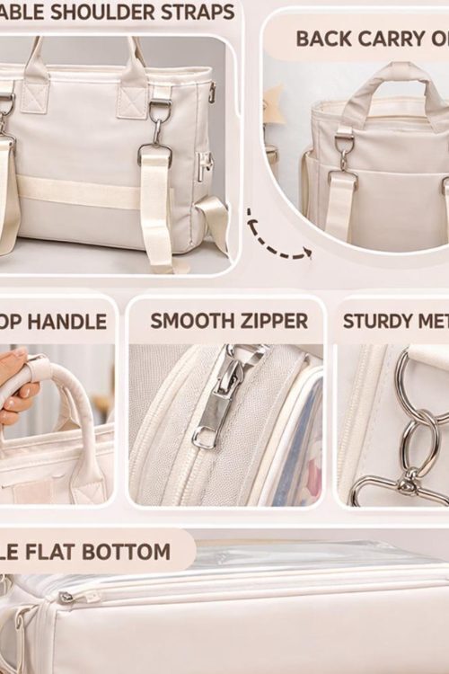 Large Black Kawaii Convertible Ita Bag with Clear Window for Photocards and Pins