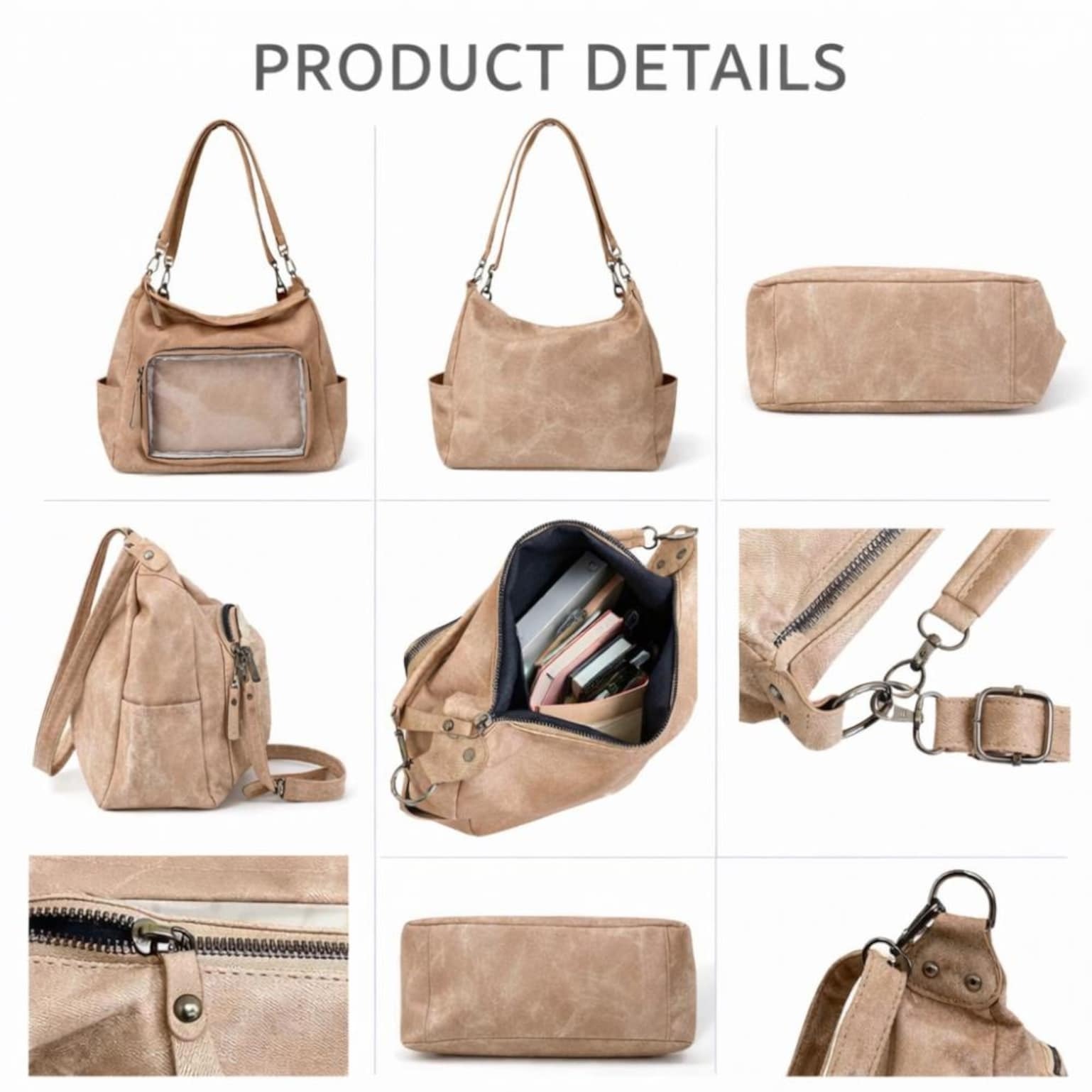 Large Black Kawaii Convertible Ita Bag with Clear Window for Plushies and Pins Large Black Kawaii Convertible Ita Bag with Clear Window for Plushies and Pins