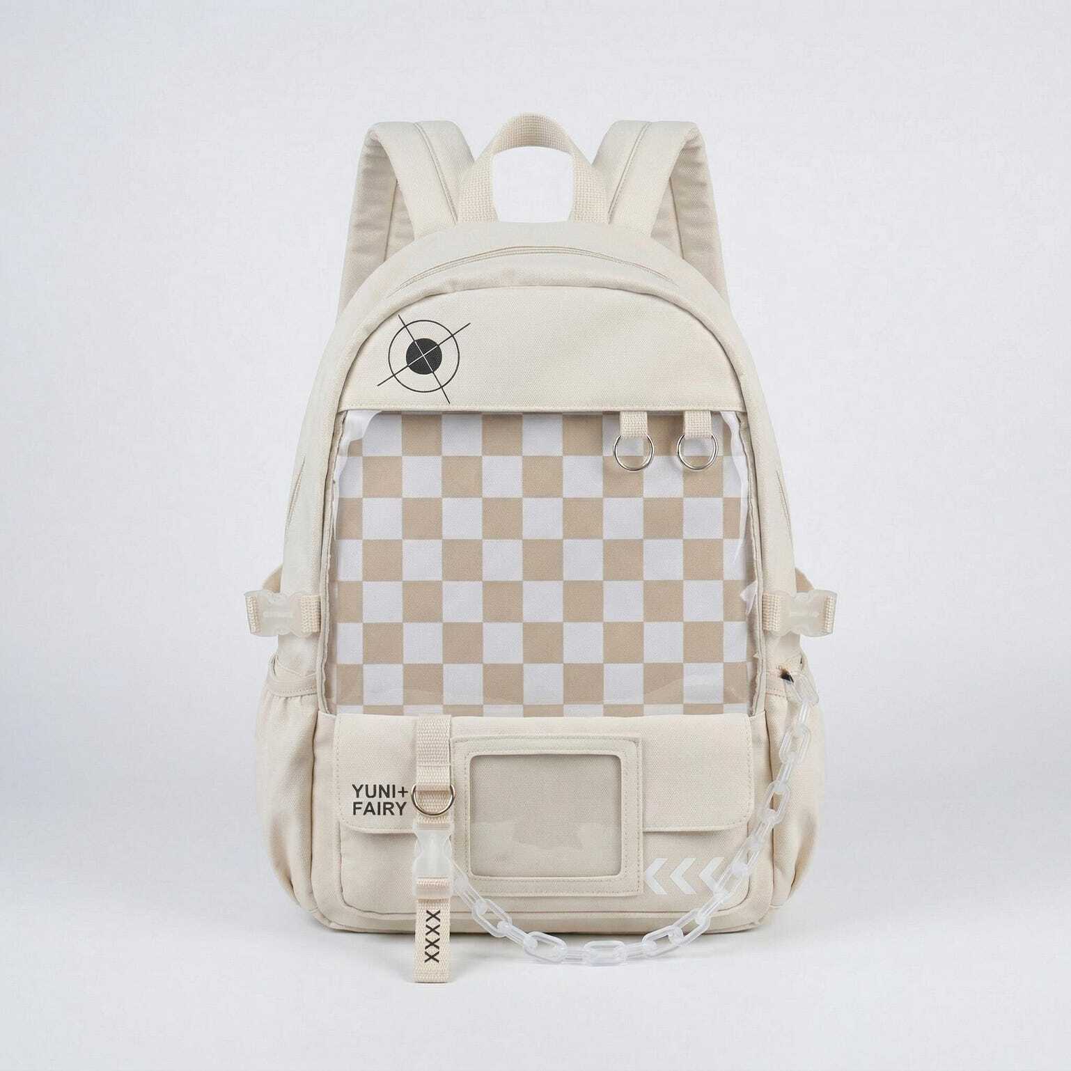 Large Blue Kawaii Y2K Ita Backpack with Clear Window for Photocards and Pins Large Blue Kawaii Y2K Ita Backpack with Clear Window for Photocards and Pins