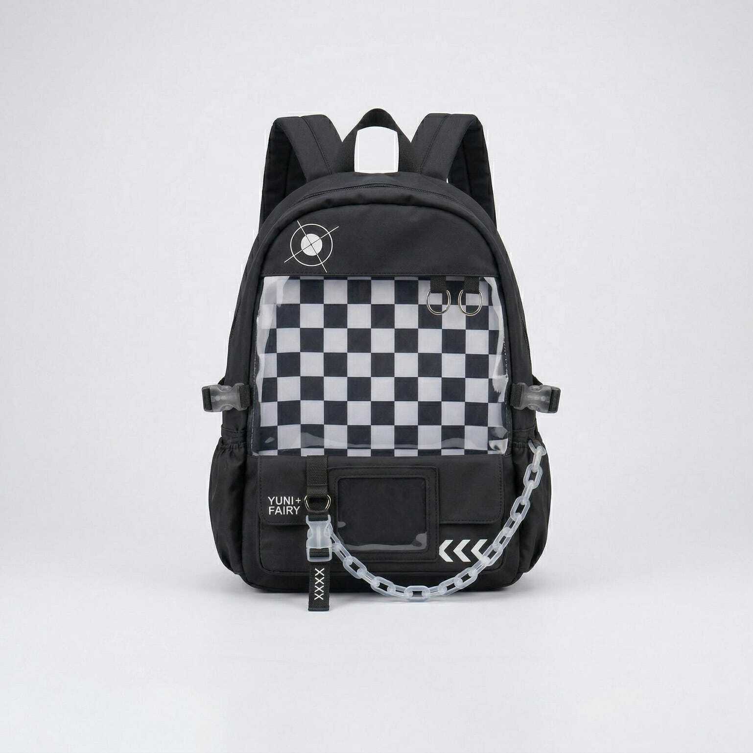 Large Blue Kawaii Y2K Ita Backpack with Clear Window for Photocards and Pins Large Blue Kawaii Y2K Ita Backpack with Clear Window for Photocards and Pins