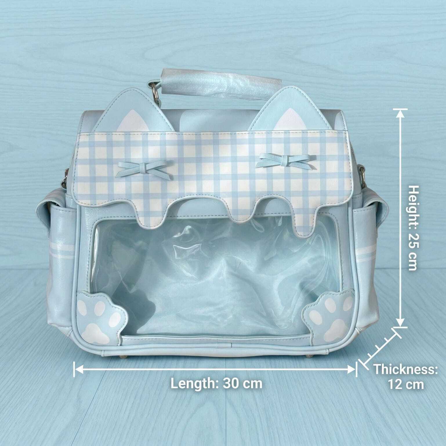 Large Cat Ita Crossbody Bag with Clear Window for Plushies and Pins Large Cat Ita Crossbody Bag with Clear Window for Plushies and Pins