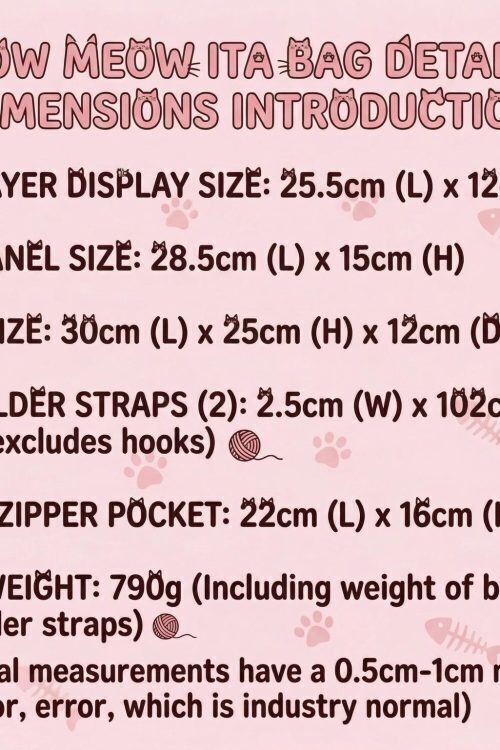 Large Cat Ita Crossbody Bag with Clear Window for Plushies and Pins