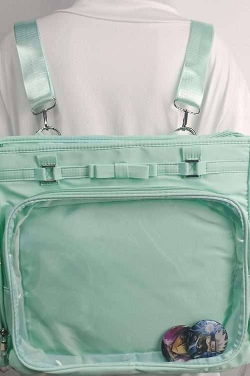 Large Convertible Ita Bag with Clear Window and Included Insert for Plushies and Pins