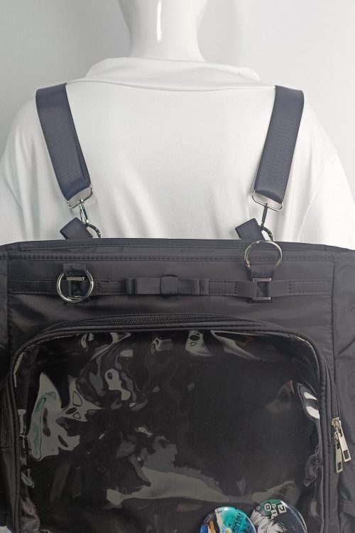 Large Convertible Ita Bag with Clear Window and Included Insert for Plushies and Pins