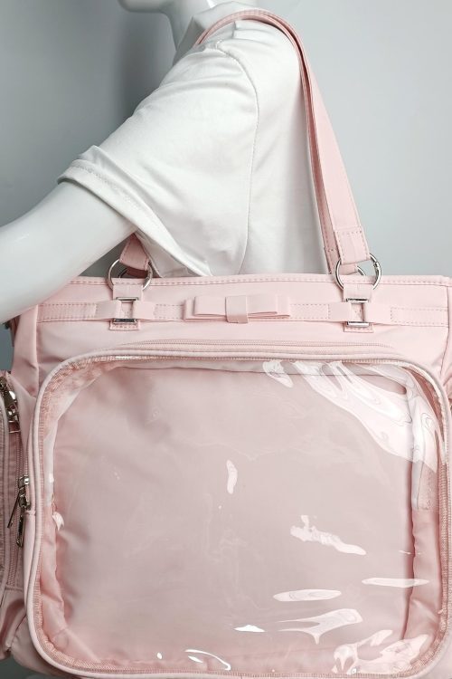 Large Convertible Ita Bag with Clear Window and Included Insert for Plushies and Pins
