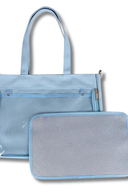 Large Convertible Ita Bag with Clear Window for Pin Display