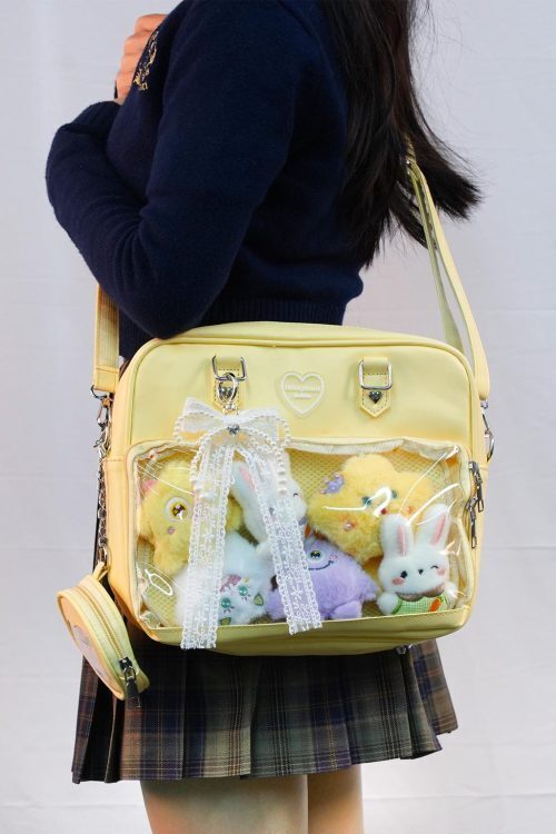 Large Convertible Ita Bag with Clear Window for Plushies and Pins