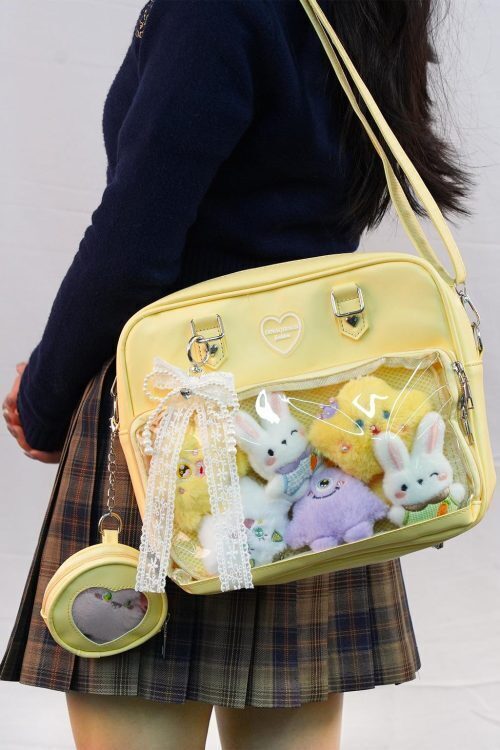 Large Convertible Ita Bag with Clear Window for Plushies and Pins