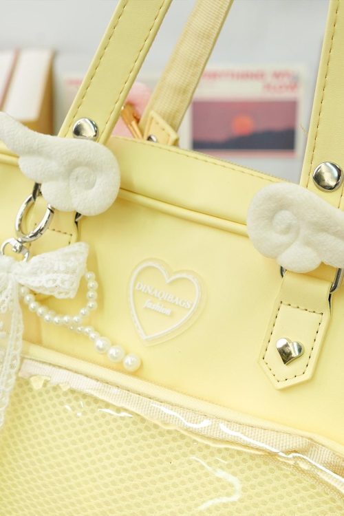 Large Convertible Ita Bag with Clear Window for Plushies and Pins