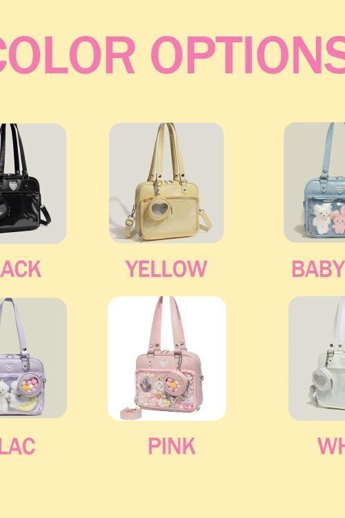 Large Convertible Ita Bag with Clear Window for Plushies and Pins