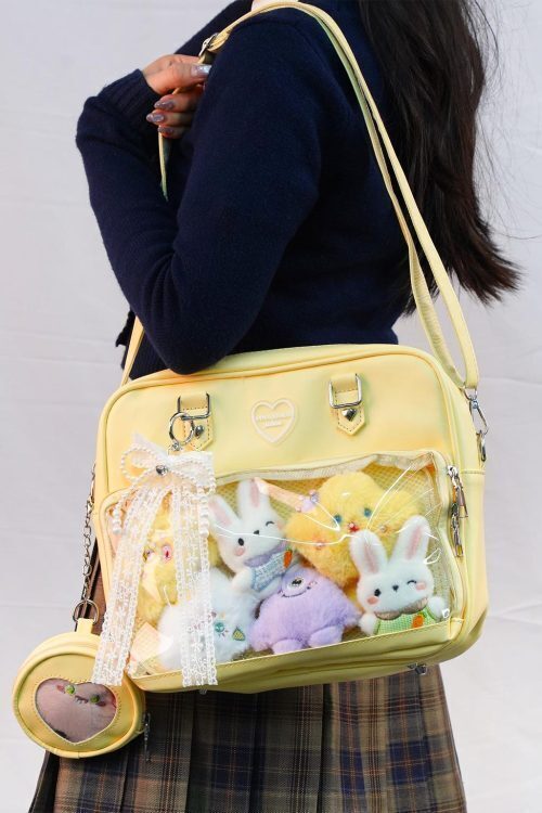 Large Convertible Ita Bag with Clear Window for Plushies and Pins