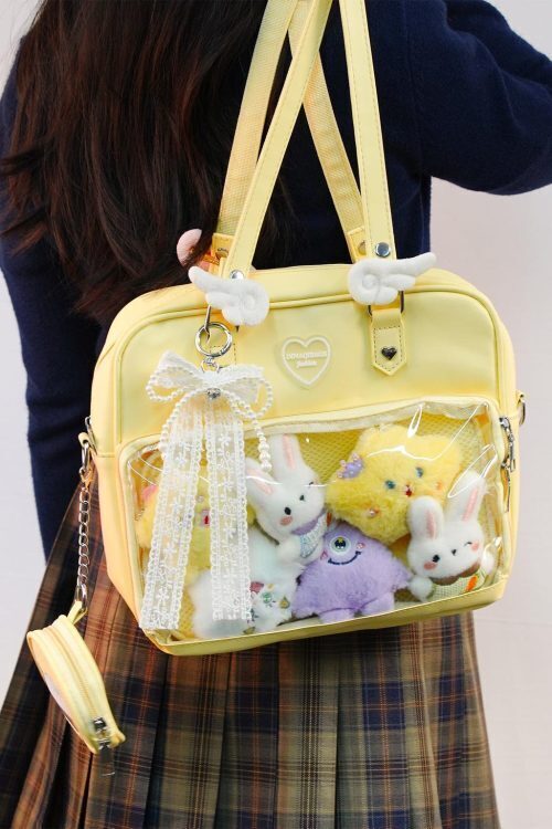 Large Convertible Ita Bag with Clear Window for Plushies and Pins