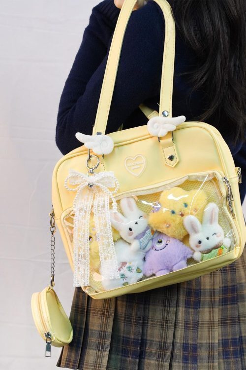 Large Convertible Ita Bag with Clear Window for Plushies and Pins
