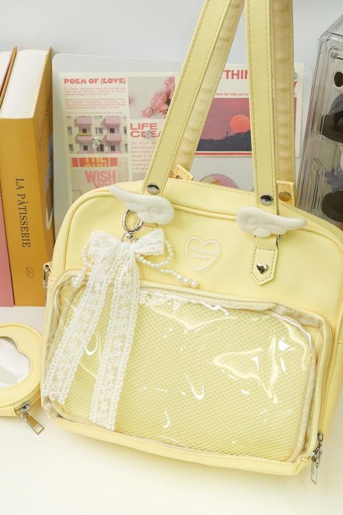 Large Convertible Ita Bag with Clear Window for Plushies and Pins