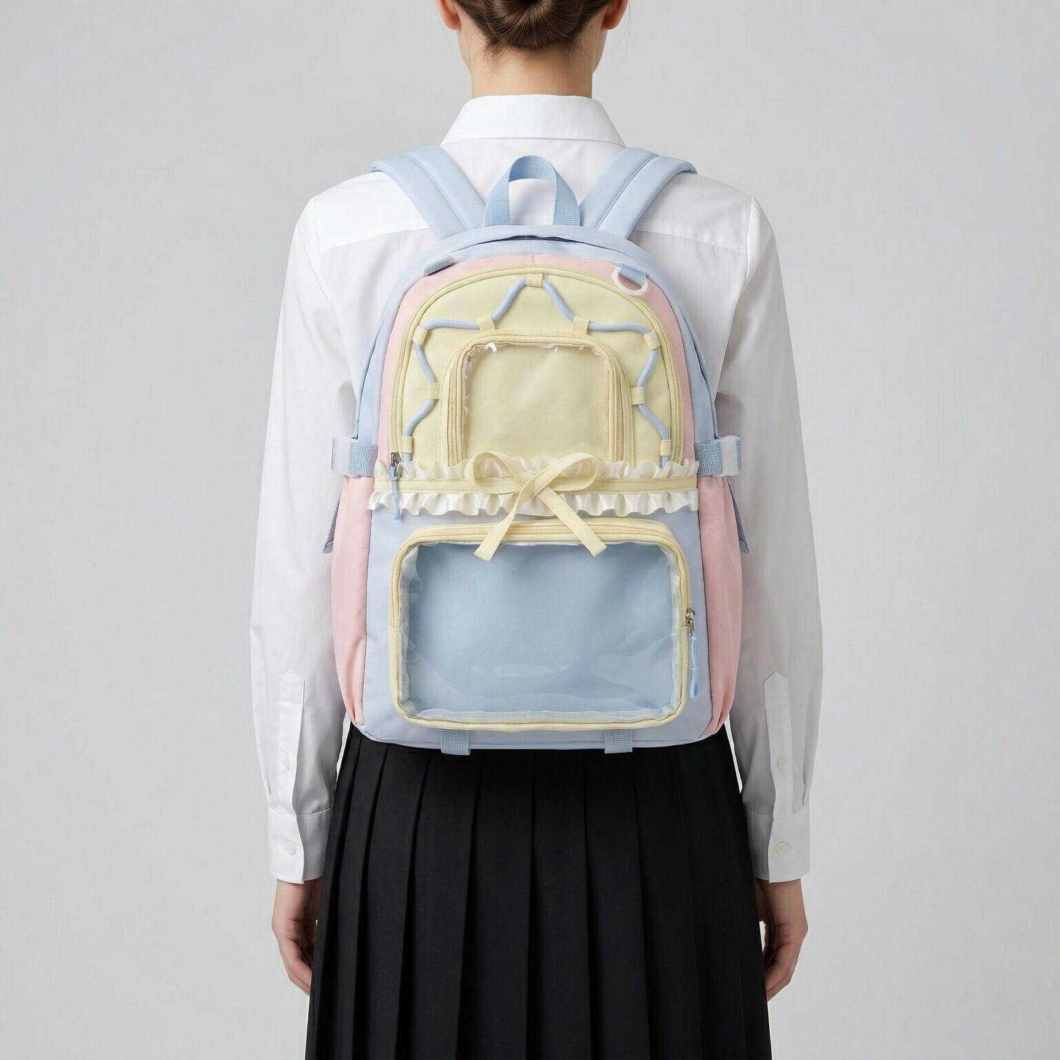 Large Green Kawaii Y2K Ita Backpack with Clear Window for Photocards and Pins Large Green Kawaii Y2K Ita Backpack with Clear Window for Photocards and Pins