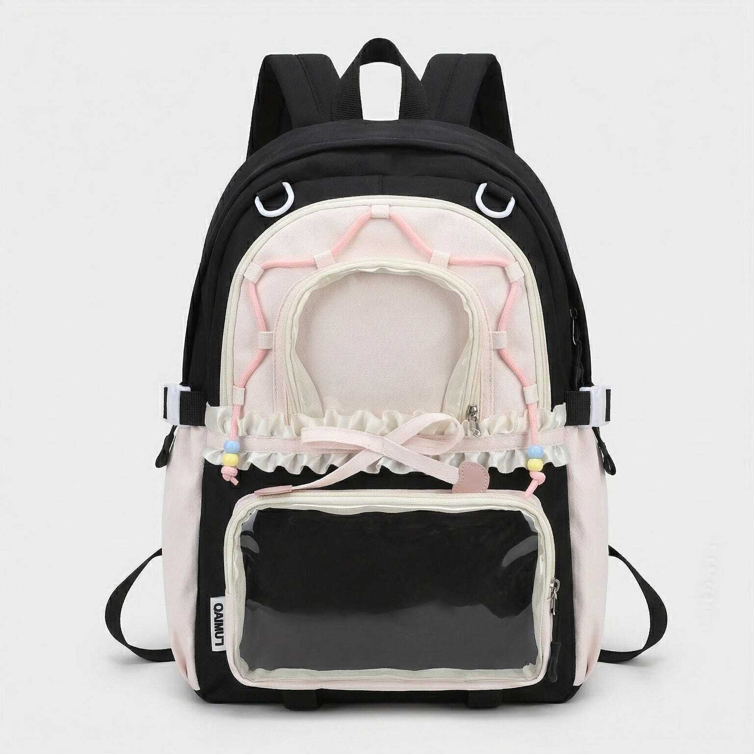 Large Green Kawaii Y2K Ita Backpack with Clear Window for Photocards and Pins Large Green Kawaii Y2K Ita Backpack with Clear Window for Photocards and Pins