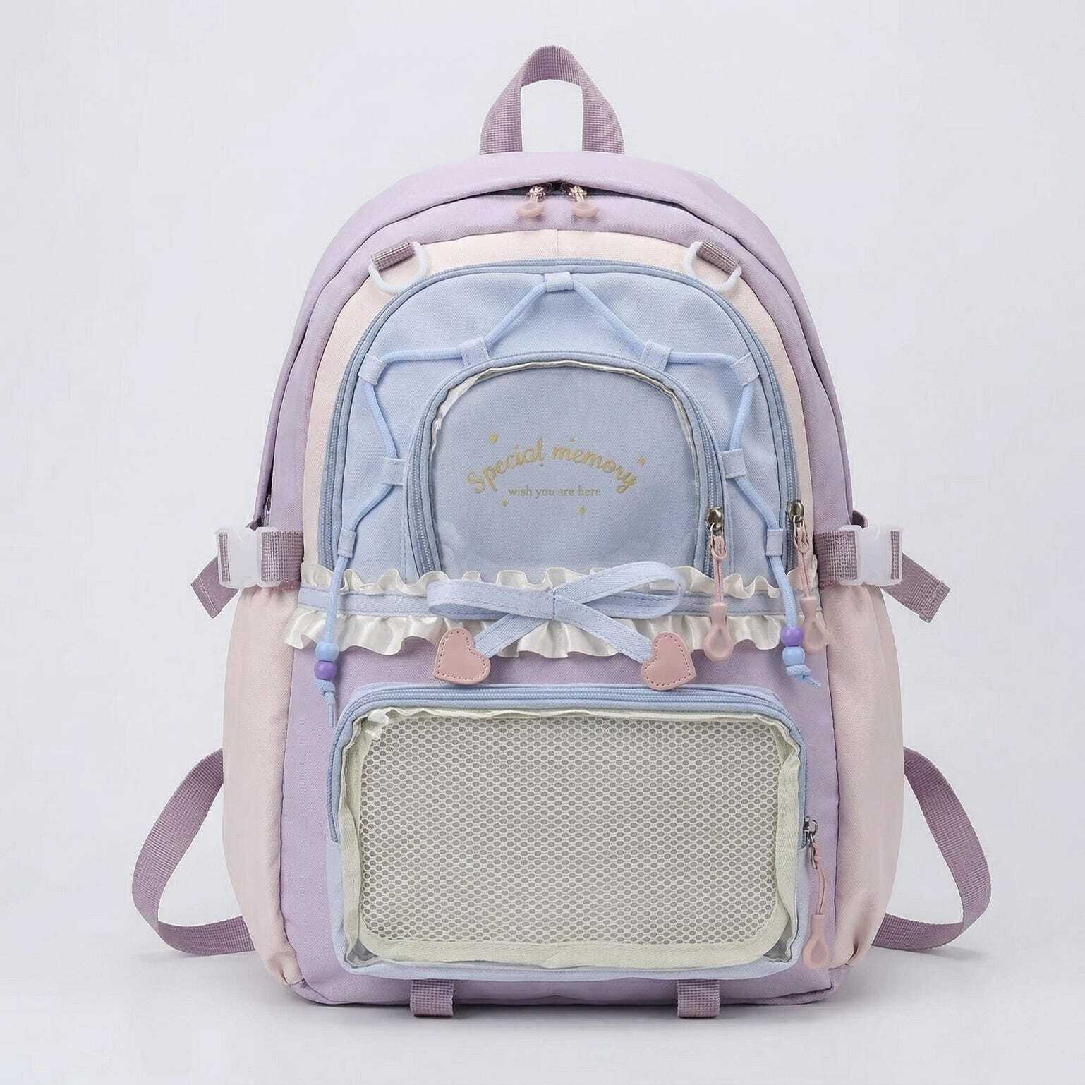 Large Green Kawaii Y2K Ita Backpack with Clear Window for Photocards and Pins Large Green Kawaii Y2K Ita Backpack with Clear Window for Photocards and Pins