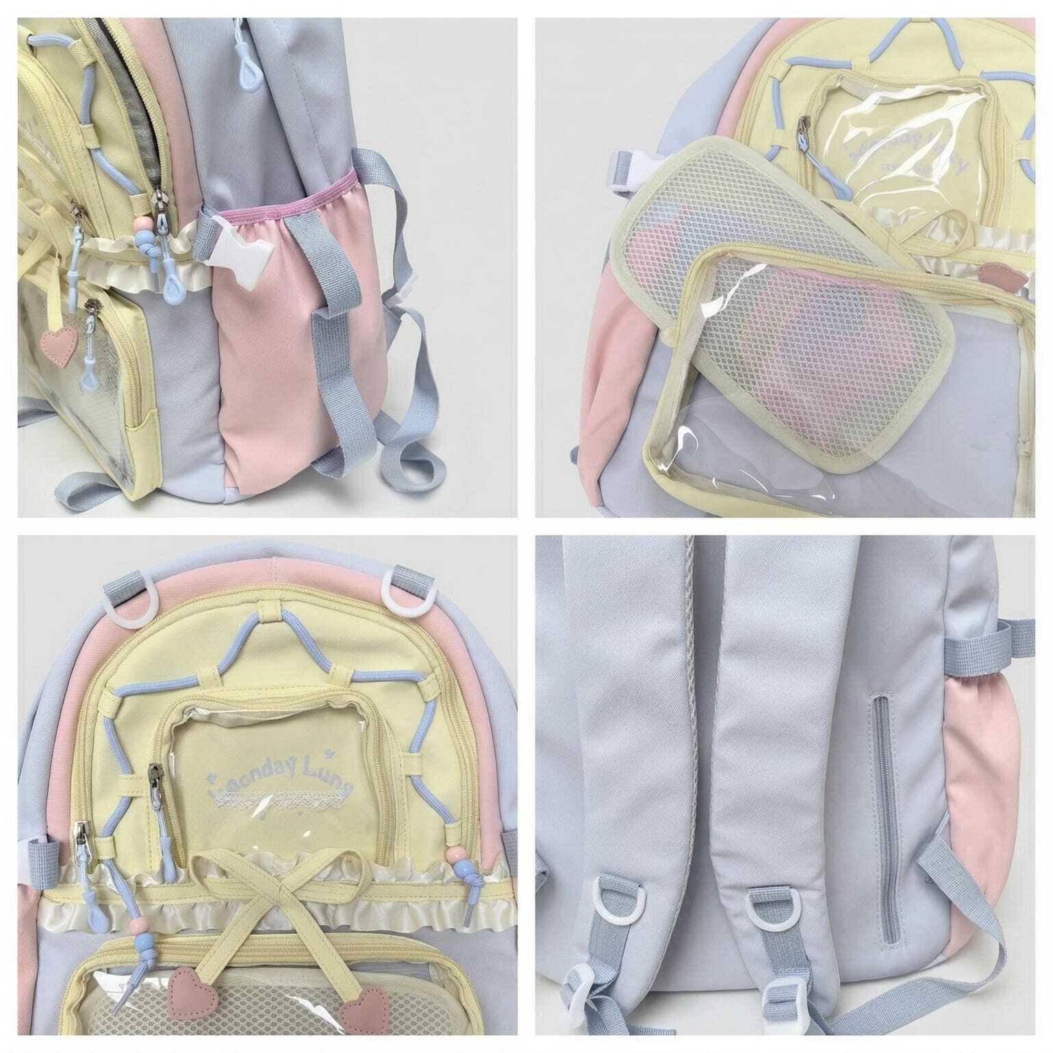 Large Green Kawaii Y2K Ita Backpack with Clear Window for Photocards and Pins Large Green Kawaii Y2K Ita Backpack with Clear Window for Photocards and Pins