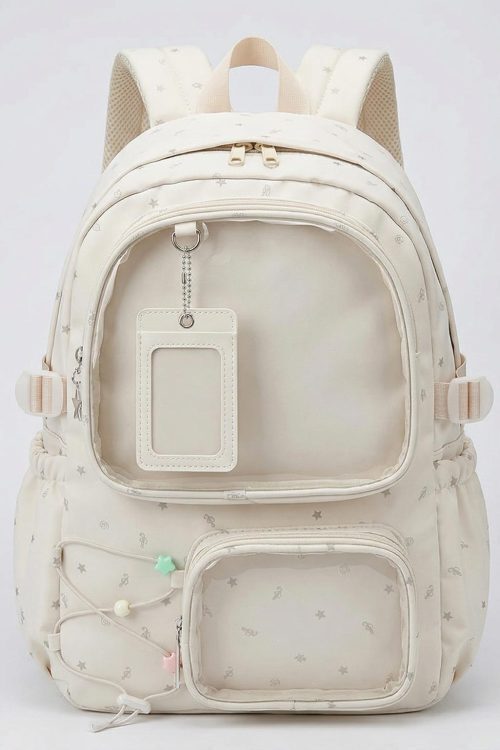 Large Green Kawaii Y2K Ita Backpack with Clear Window for Photocards and Pins