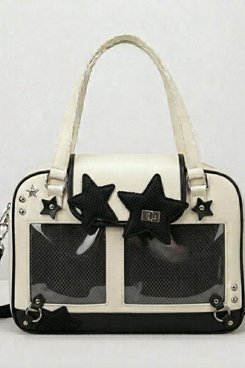 Large Green Kawaii Y2K Ita Handbag with Clear Window for Pin Display