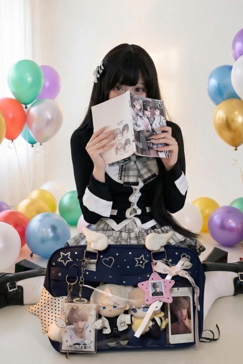 Large Ita Messenger Bag with Clear Window for Plushies and Pins