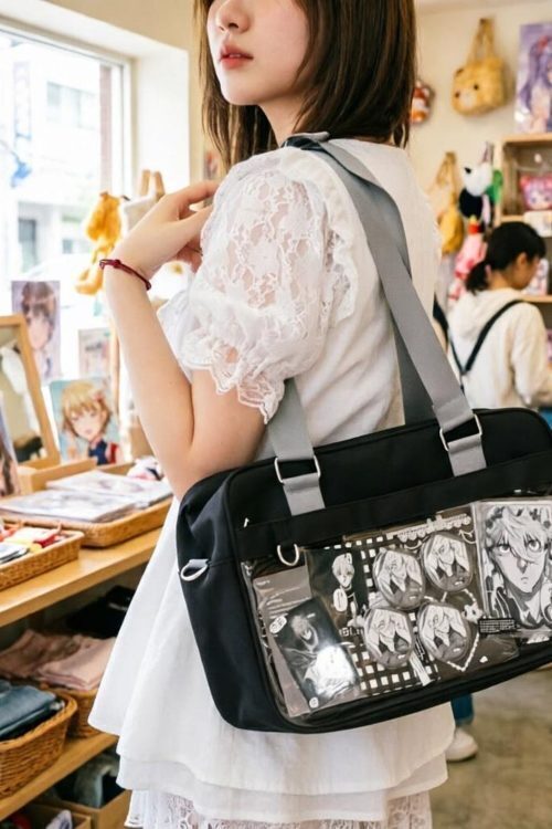 Large Ita Messenger Bag with Clear Window for Plushies and Pins