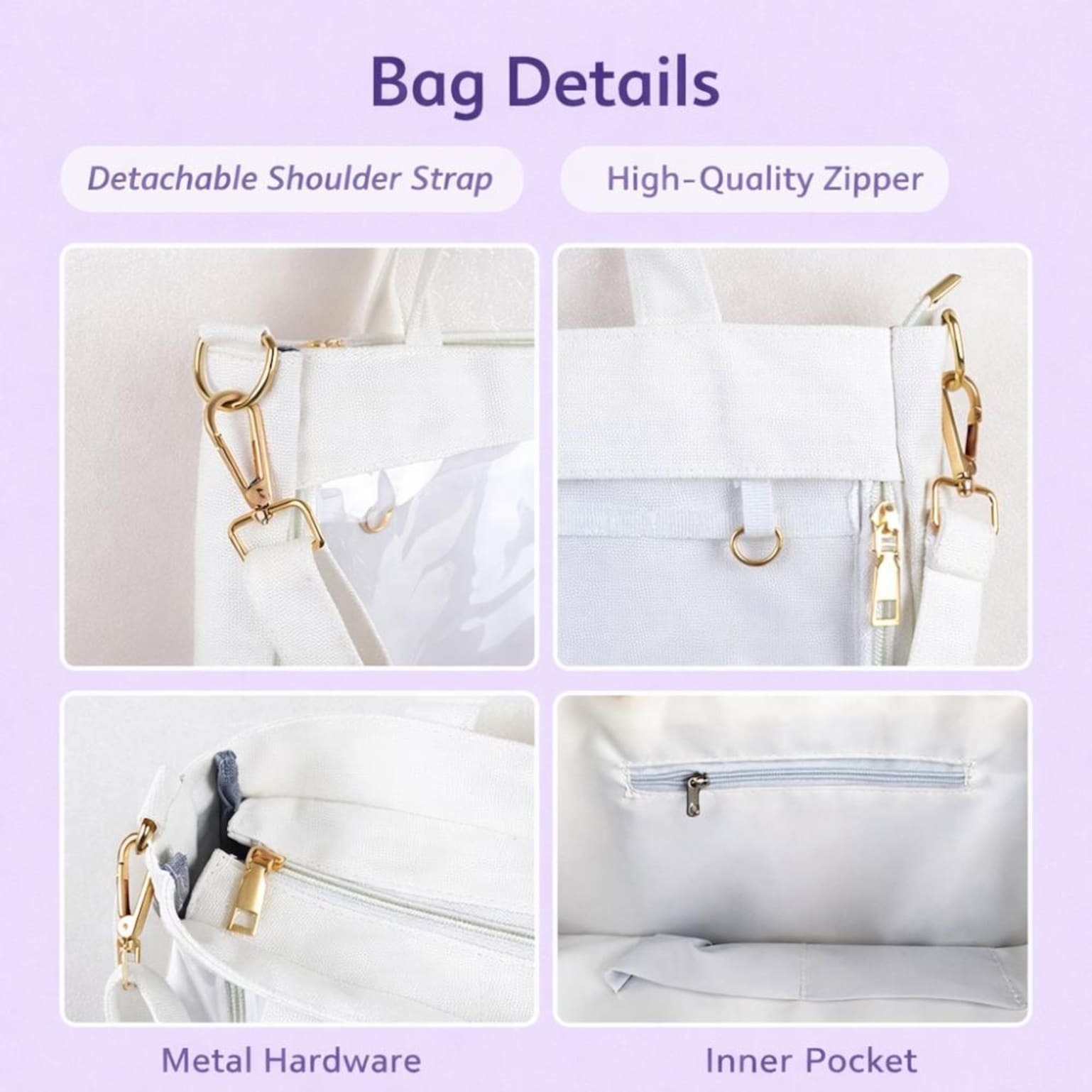 Large Ita Shoulder Bag with Clear Window for Pin Display Large Ita Shoulder Bag with Clear Window for Pin Display