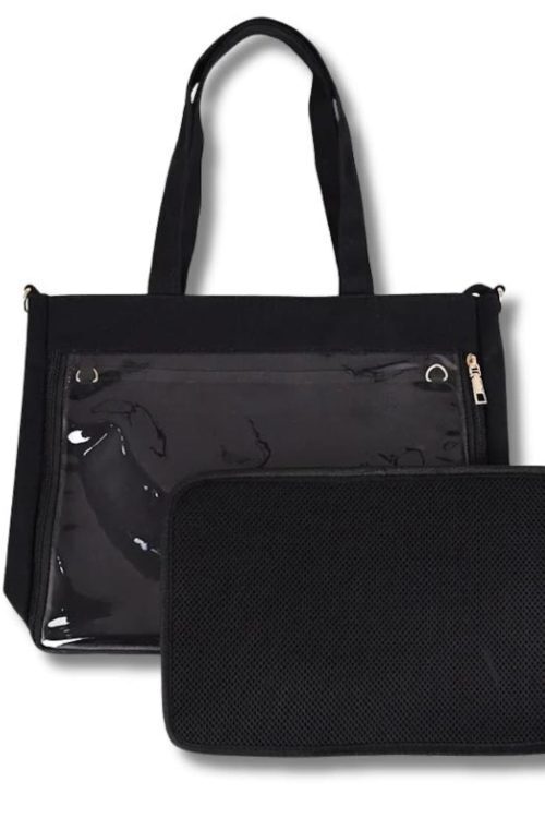 Large Ita Shoulder Bag with Clear Window for Pin Display
