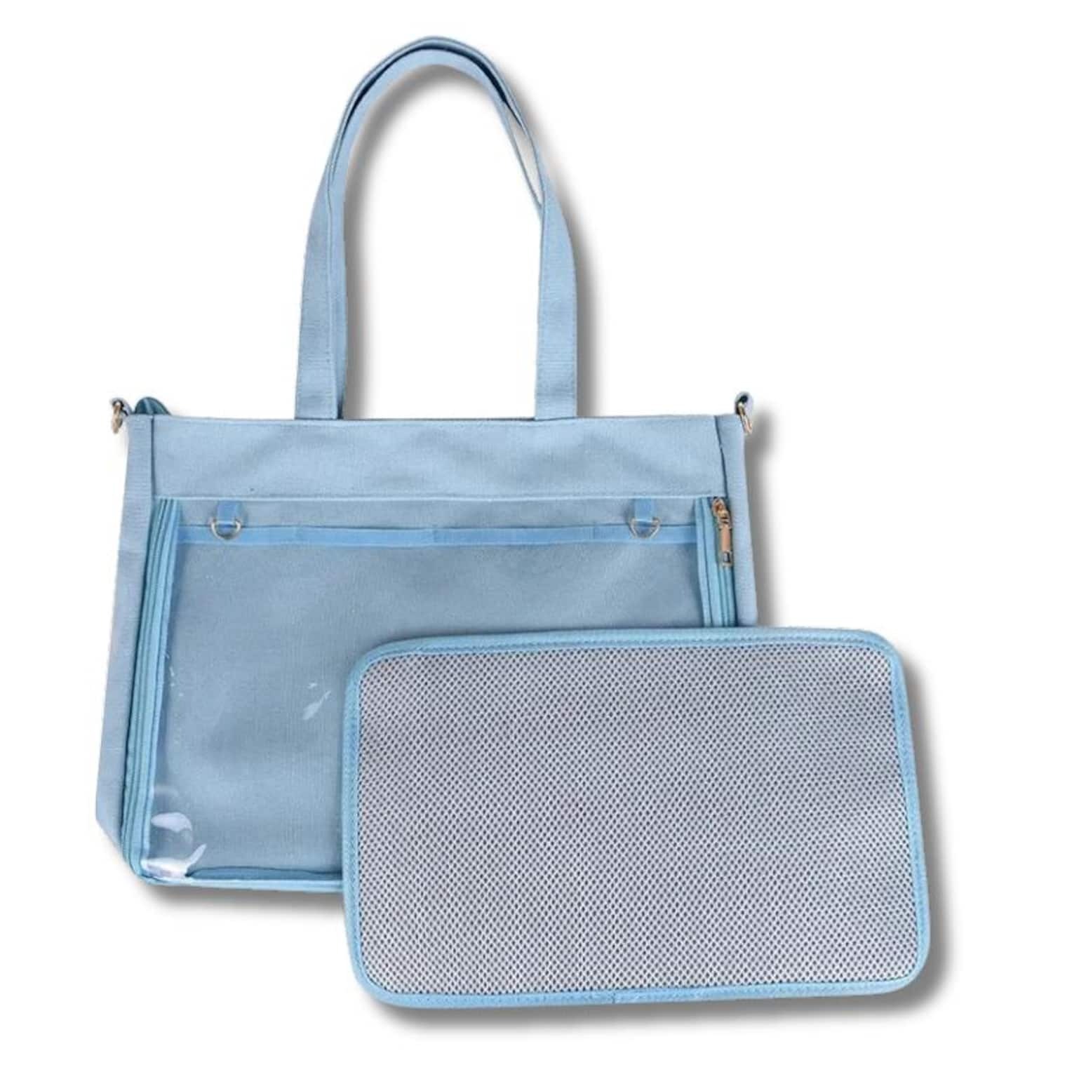 Large Ita Shoulder Bag with Clear Window for Pin Display Large Ita Shoulder Bag with Clear Window for Pin Display
