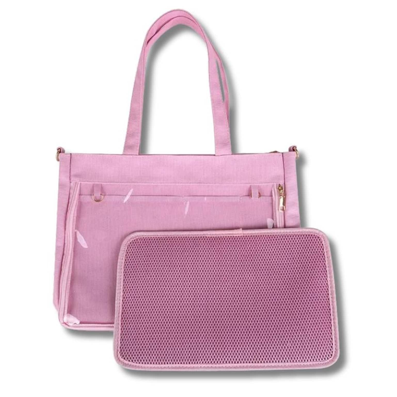 Large Ita Shoulder Bag with Clear Window for Pin Display Large Ita Shoulder Bag with Clear Window for Pin Display