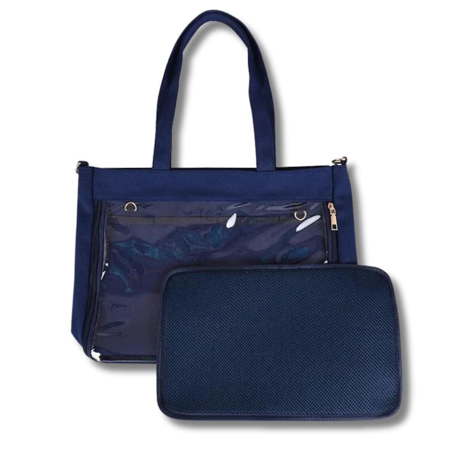 Large Ita Shoulder Bag with Clear Window for Pin Display Large Ita Shoulder Bag with Clear Window for Pin Display