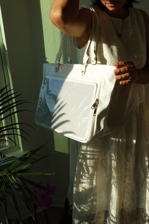Large Ita Tote Bag with Clear Window for Pin Display