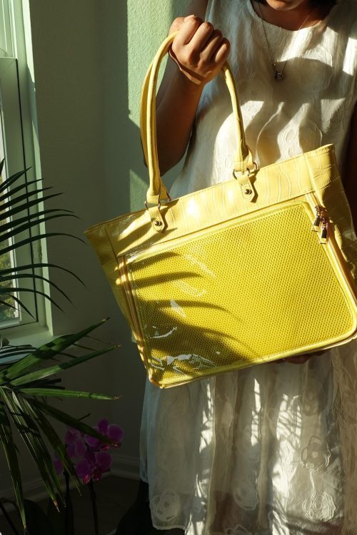 Large Ita Tote Bag with Clear Window for Pin Display