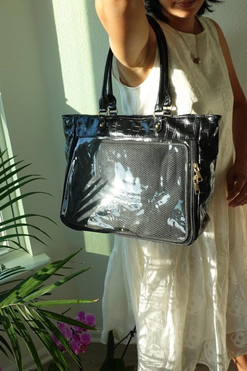 Large Ita Tote Bag with Clear Window for Pin Display